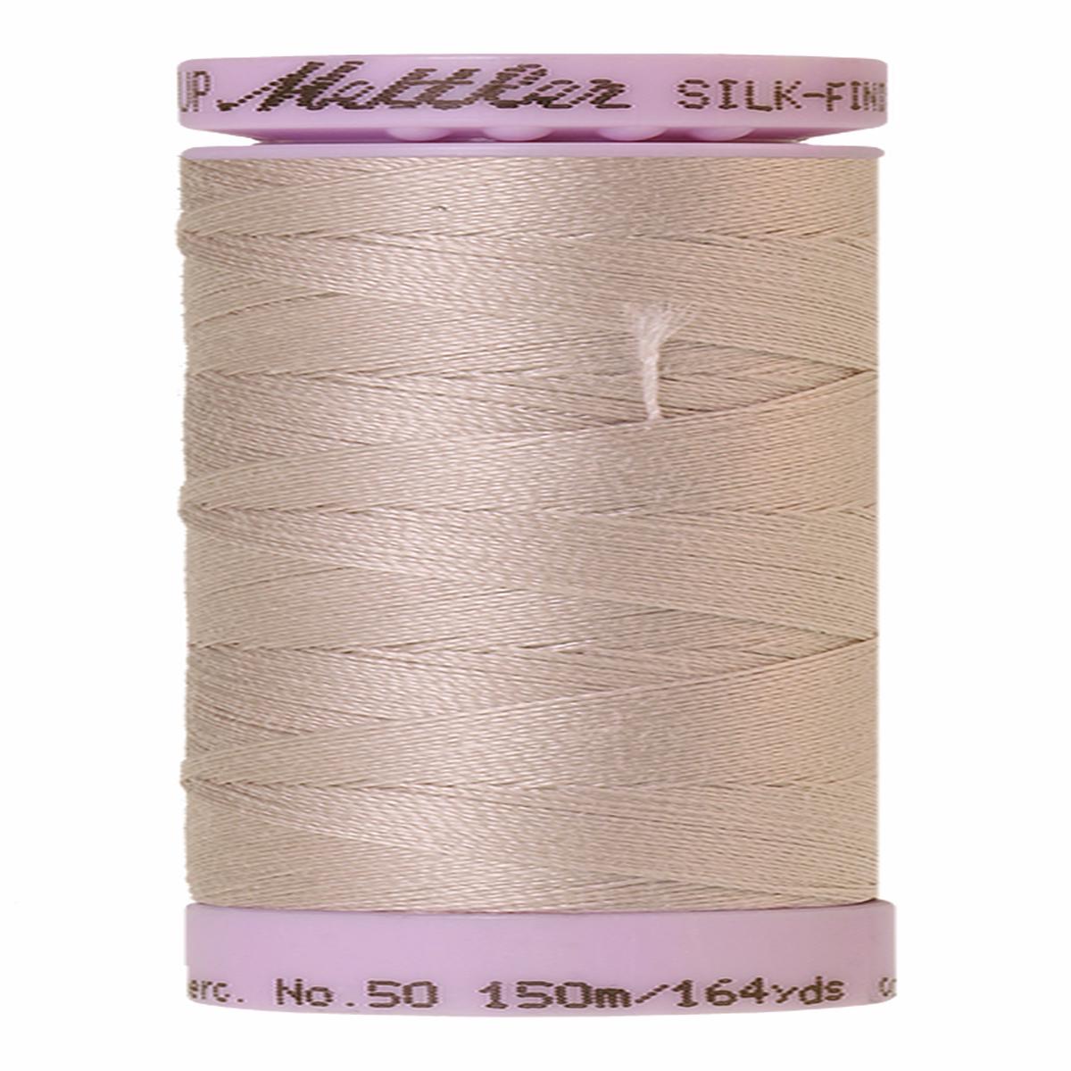 Mettler Silk-finish 50wt Solid Cotton Thread 164yd/150m Cloud Gray