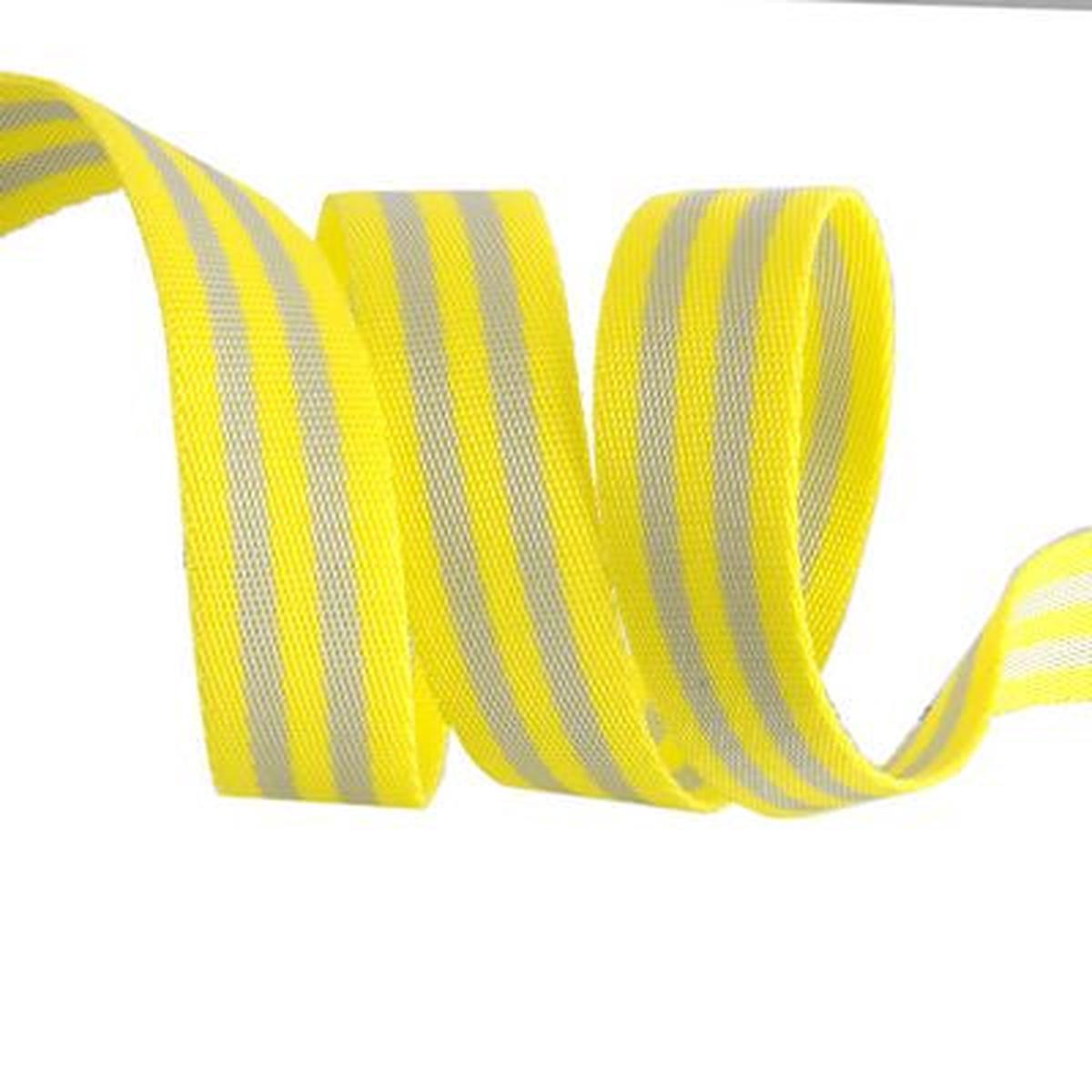 RENAISSANCE RIBBONS - Tula Pink WEBBING - Grey Neon Yellow 1