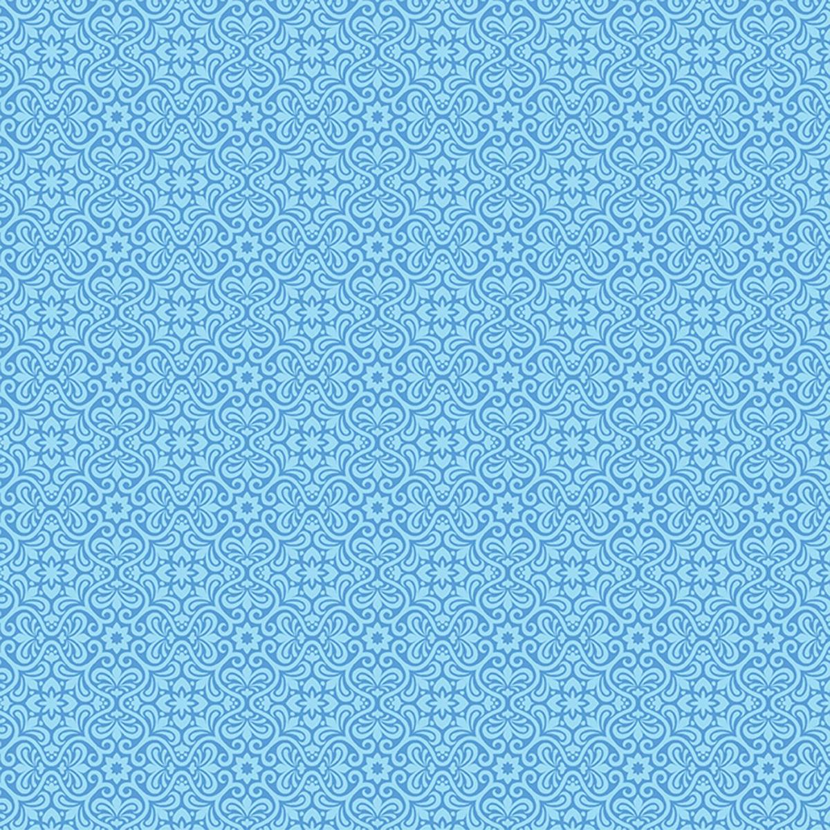 Transparency Watercolours-Damask Bluebell (Sold By 1/2 Meter)