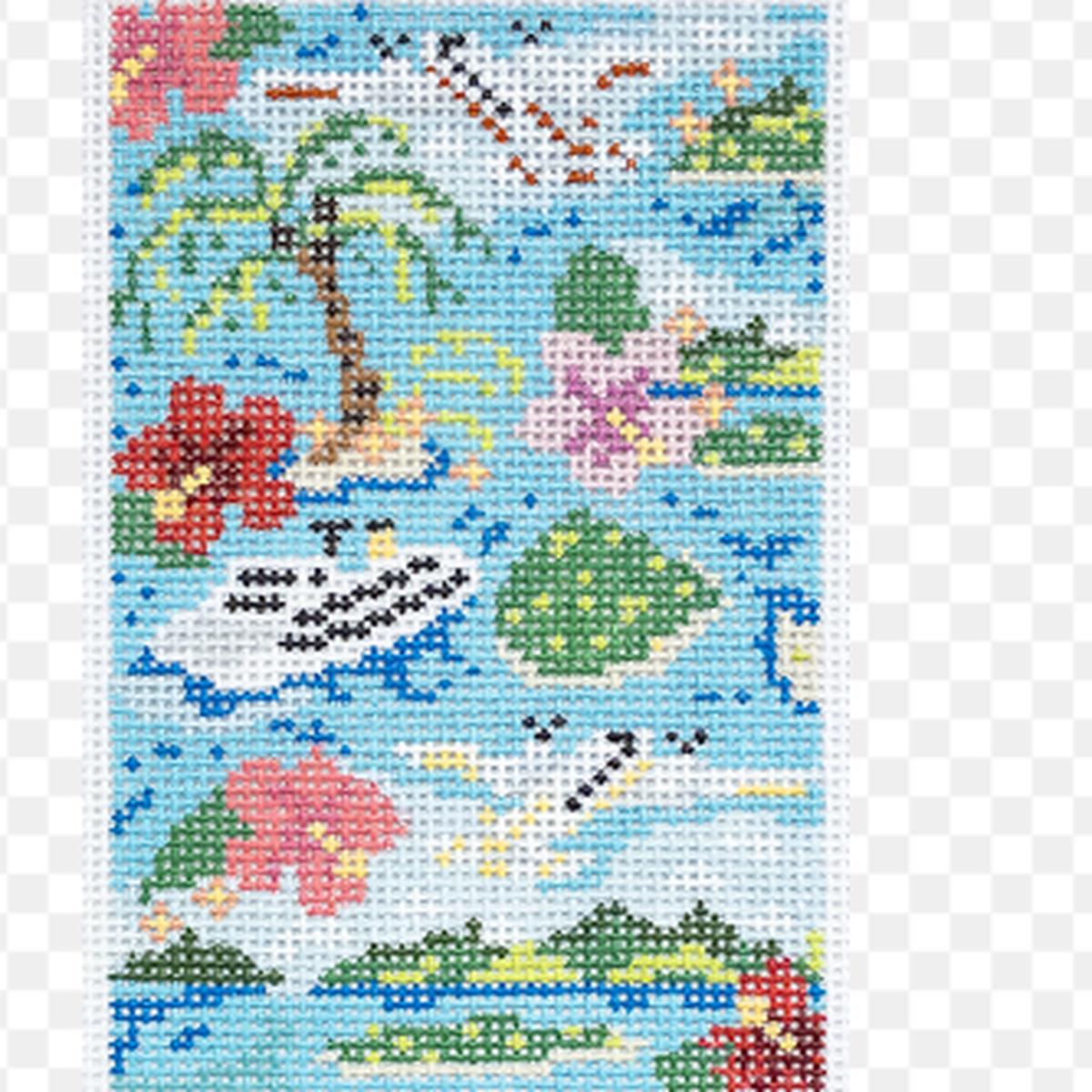 Island Getaway Passport Cover Needlepoint canvas