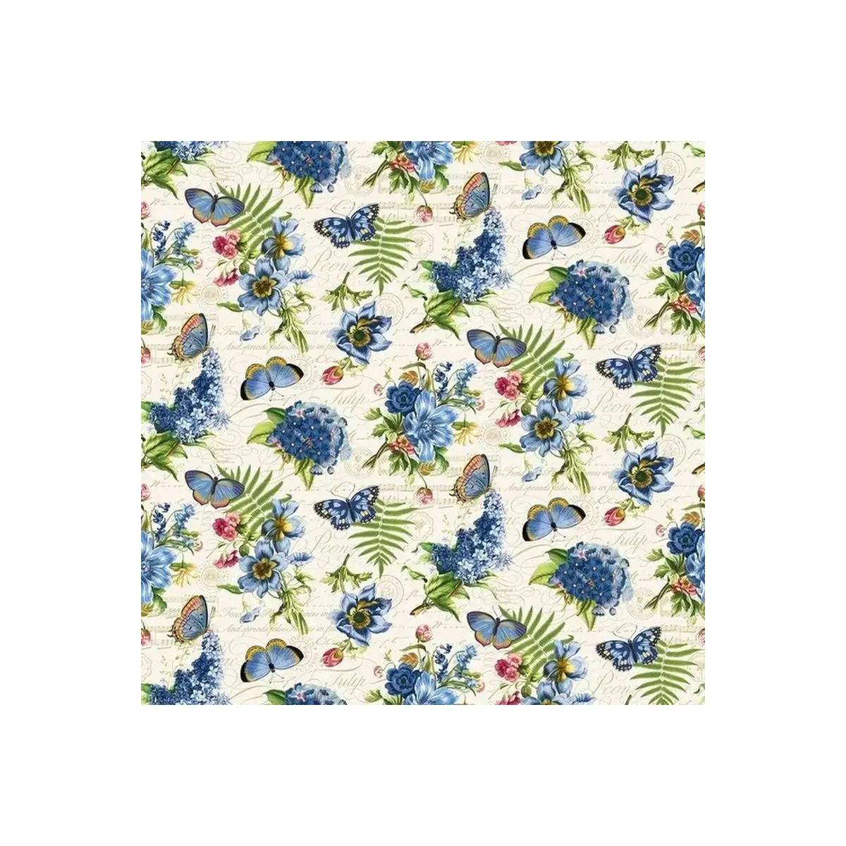 Northcott Fabrics, Something Blue Collection - Feature Floral - DP25079* (Sold By 1/2 Meter)
