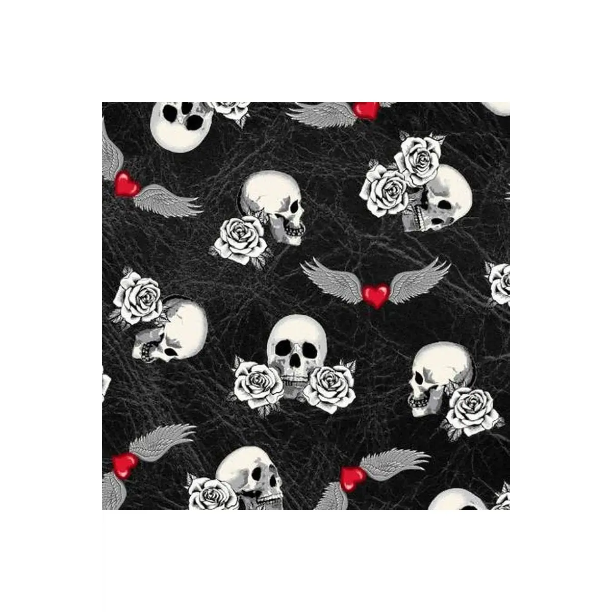 Windham Fabrics, Black Skulls, 44