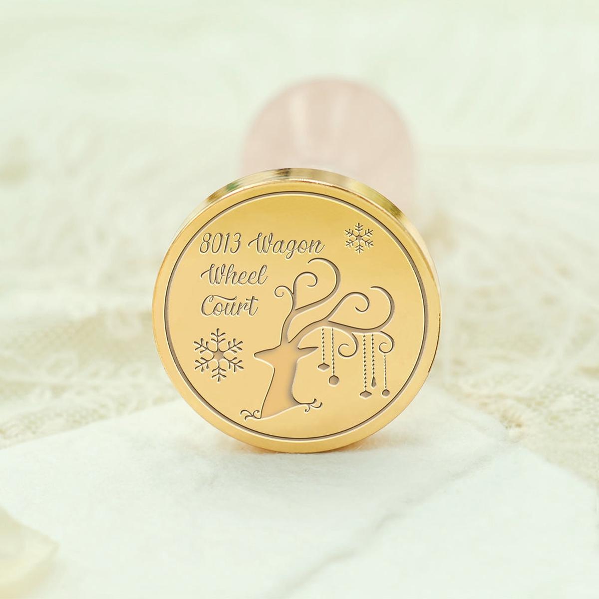 Deer Antler Christmas Custom Address Wax Seal Stamp