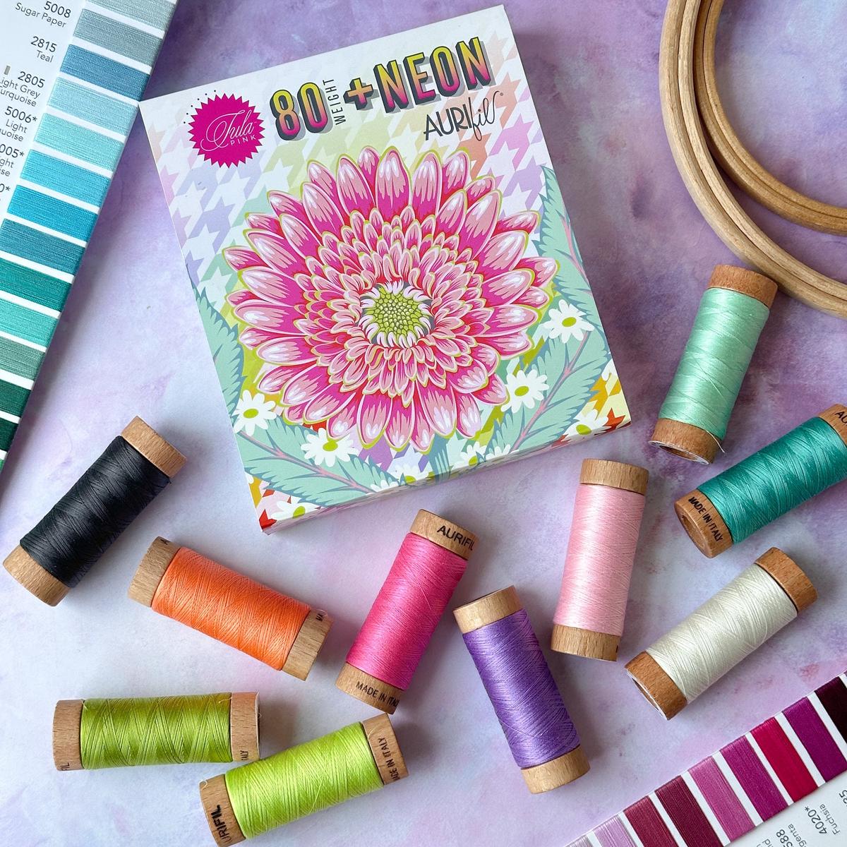 AURIFIL - TULA PINK - Untamed Neon Thread Collection 80 WT
