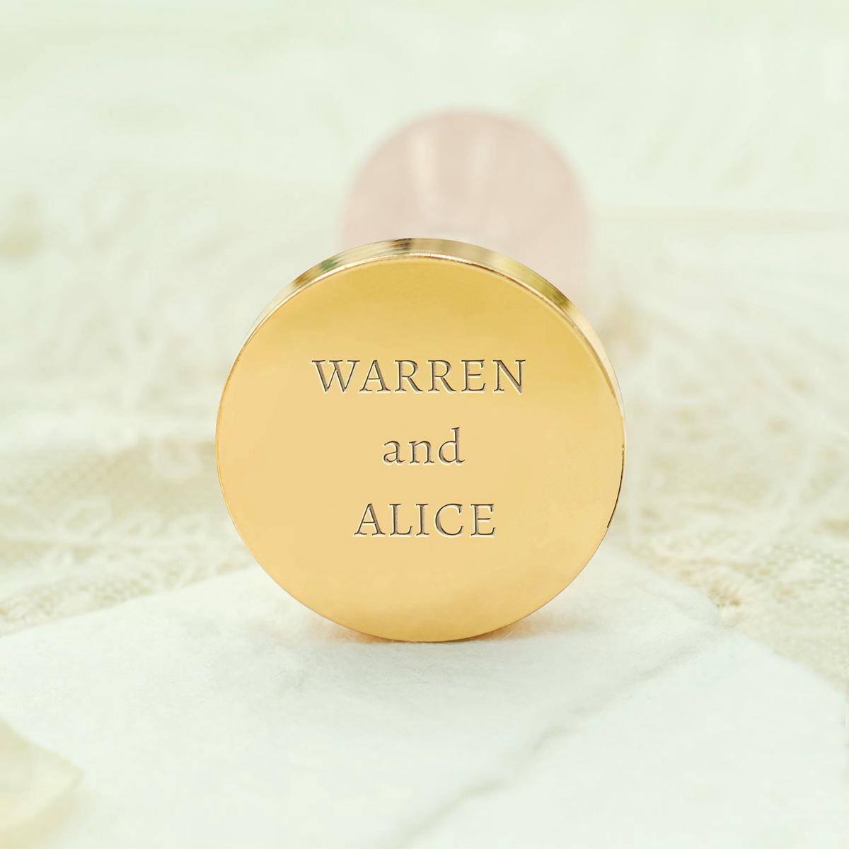 Minimalist Name Custom Wedding Wax Seal Stamp - Style 6