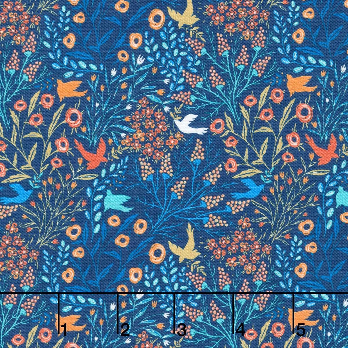 Whimsy - Doves Blue Yardage* (Sold By 1/2 Meter)