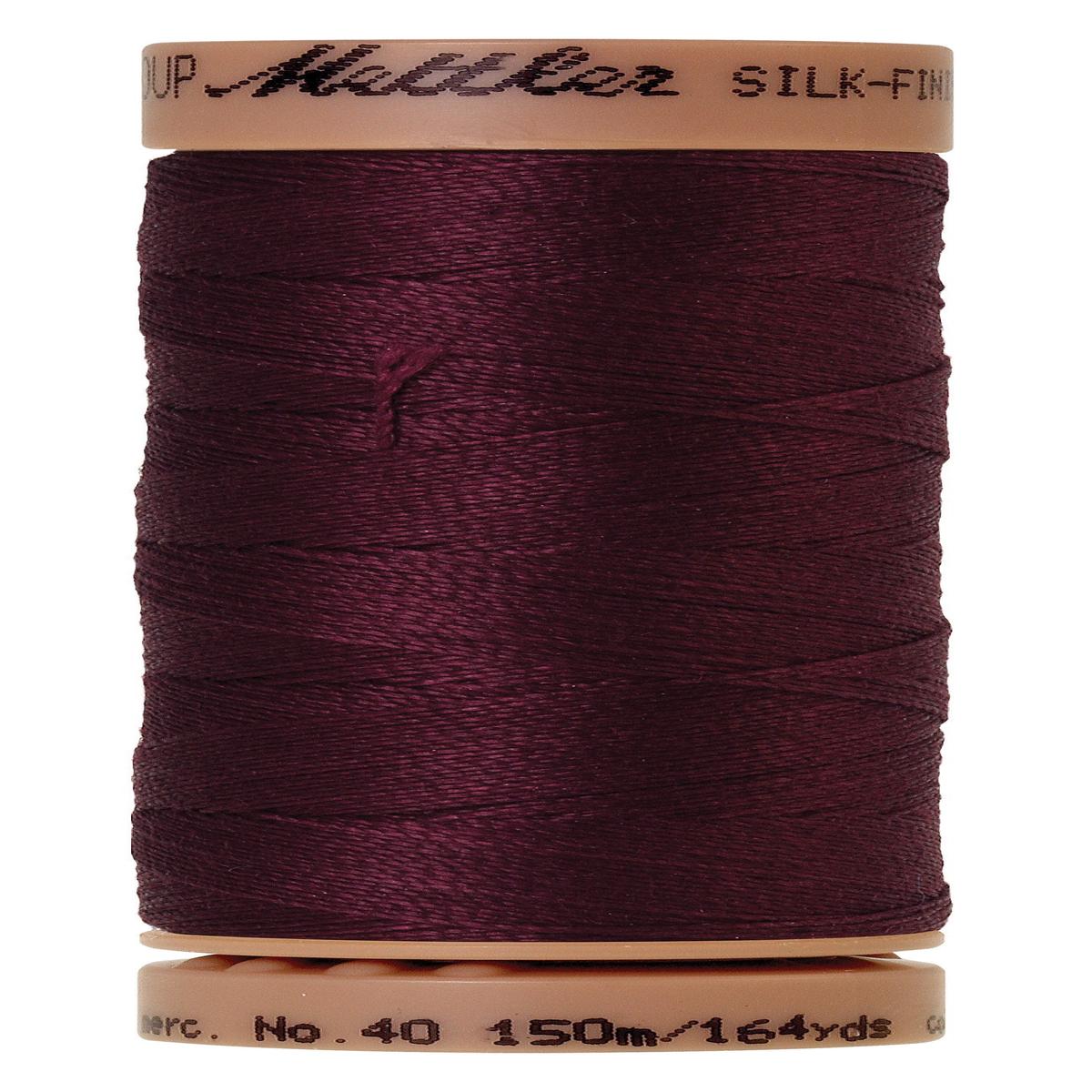 Mettler Silk-Finish 40wt Solid Cotton Thread 150M Bordeaux