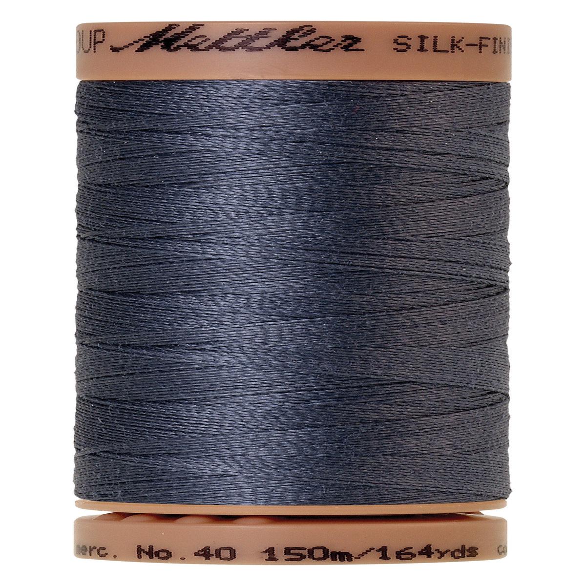 Mettler Silk-Finish 40wt Solid Cotton Thread 164yd/150M Blue Shadow