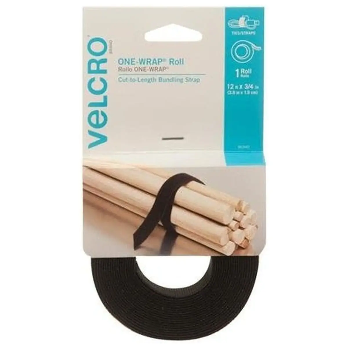 Velcro Brand, One Wrap Roll - 12'X3/4