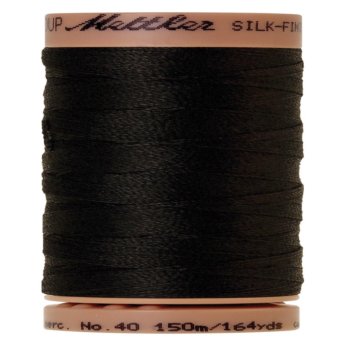 Mettler Silk-Finish 40wt Solid Cotton Thread 150M Black