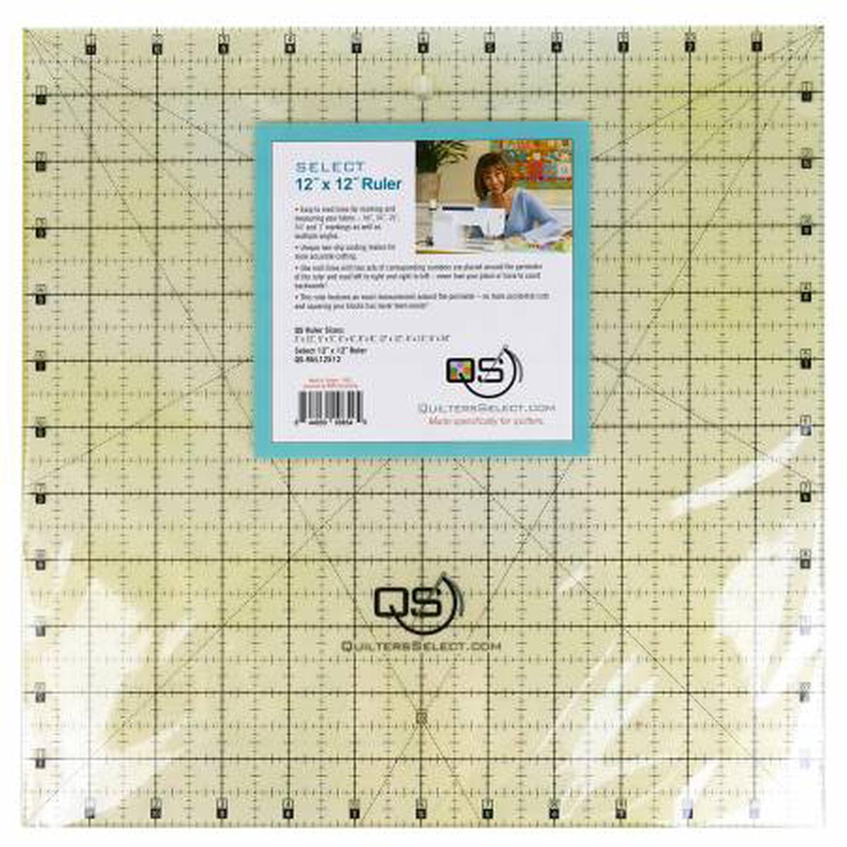 QUILTERS SELECT - Non-Slip Ruler 12in x 12in