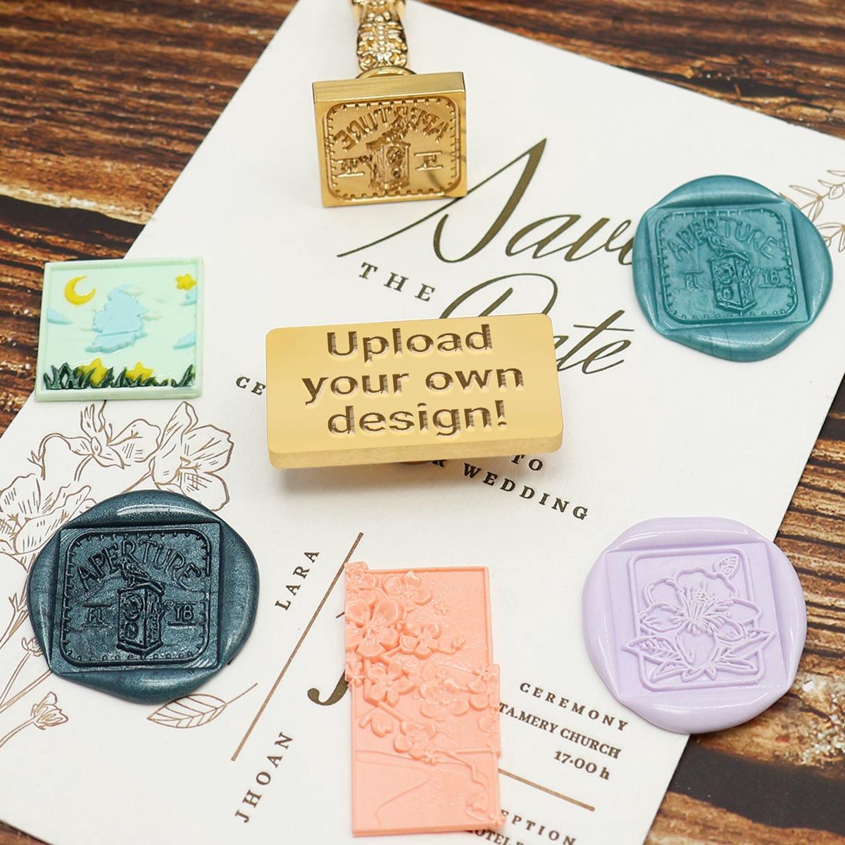 Rectangular & Square Fully Customized Wax Seal Stamp with Your Own Artwork
