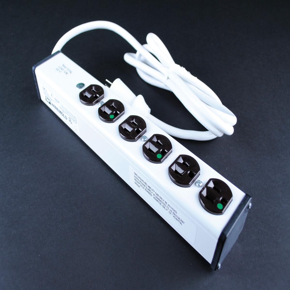 Plug-In Outlet Center Unit / Medical/Dental Grade/APPROVED for Patient Care areas/120V/15A/6 O/L /15' cord