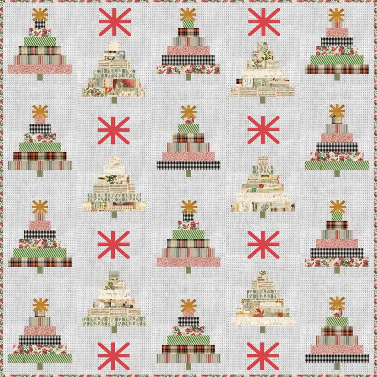Cotton Street Commons - TIM HOLTZ - HOLIDAY PAST - Starlight Tree Farm Quilt Kit
