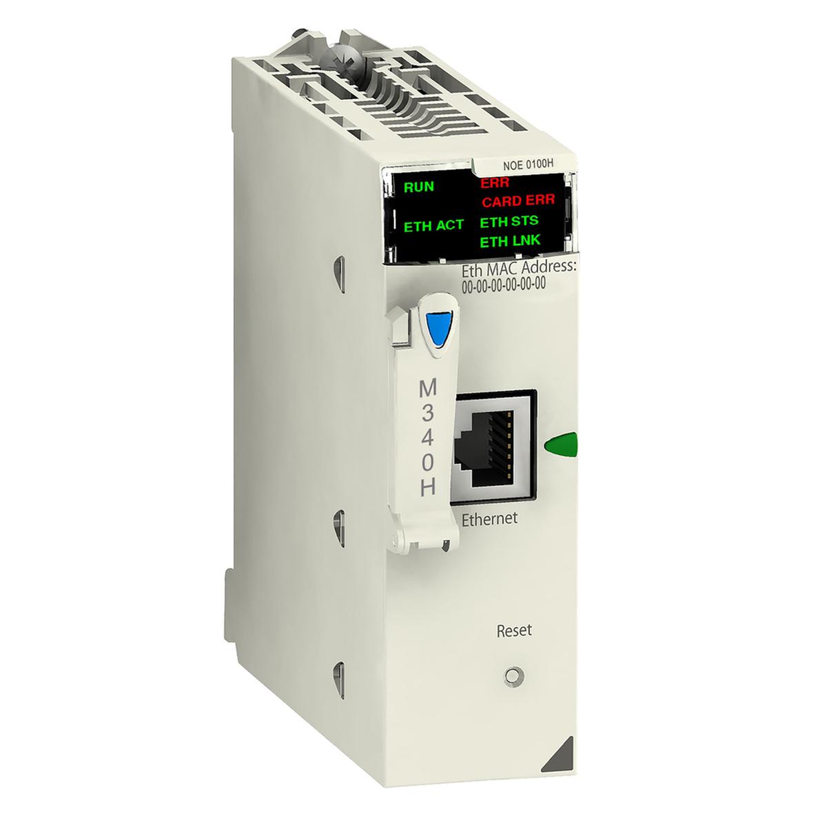 Network module, Modicon M340, Modbus/TCP, 1 x RJ45, flash memory card, for severe environments