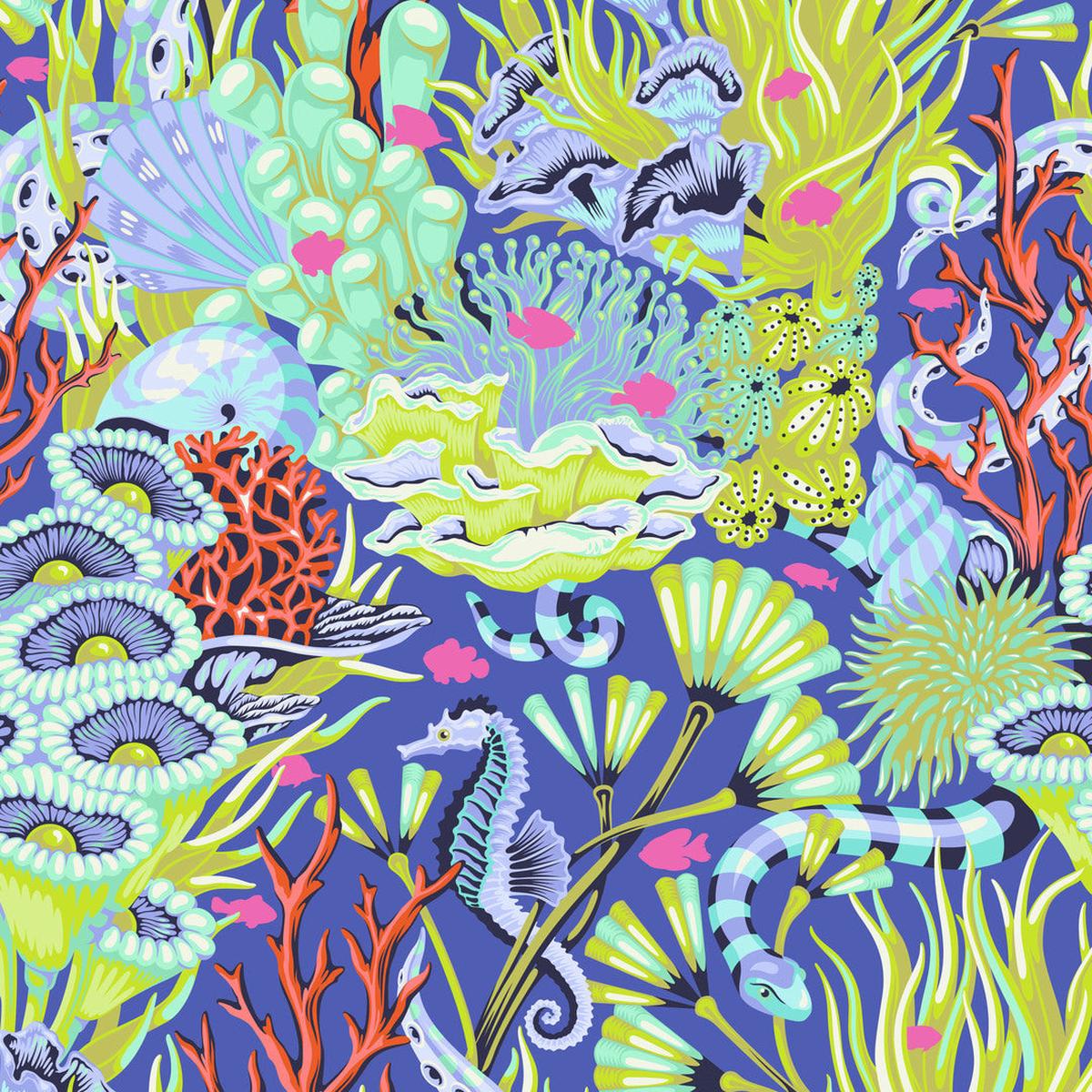 TULA PINK - Floral Reef - Reef What You Sew, Marine SHIPPING APRIL 2026
