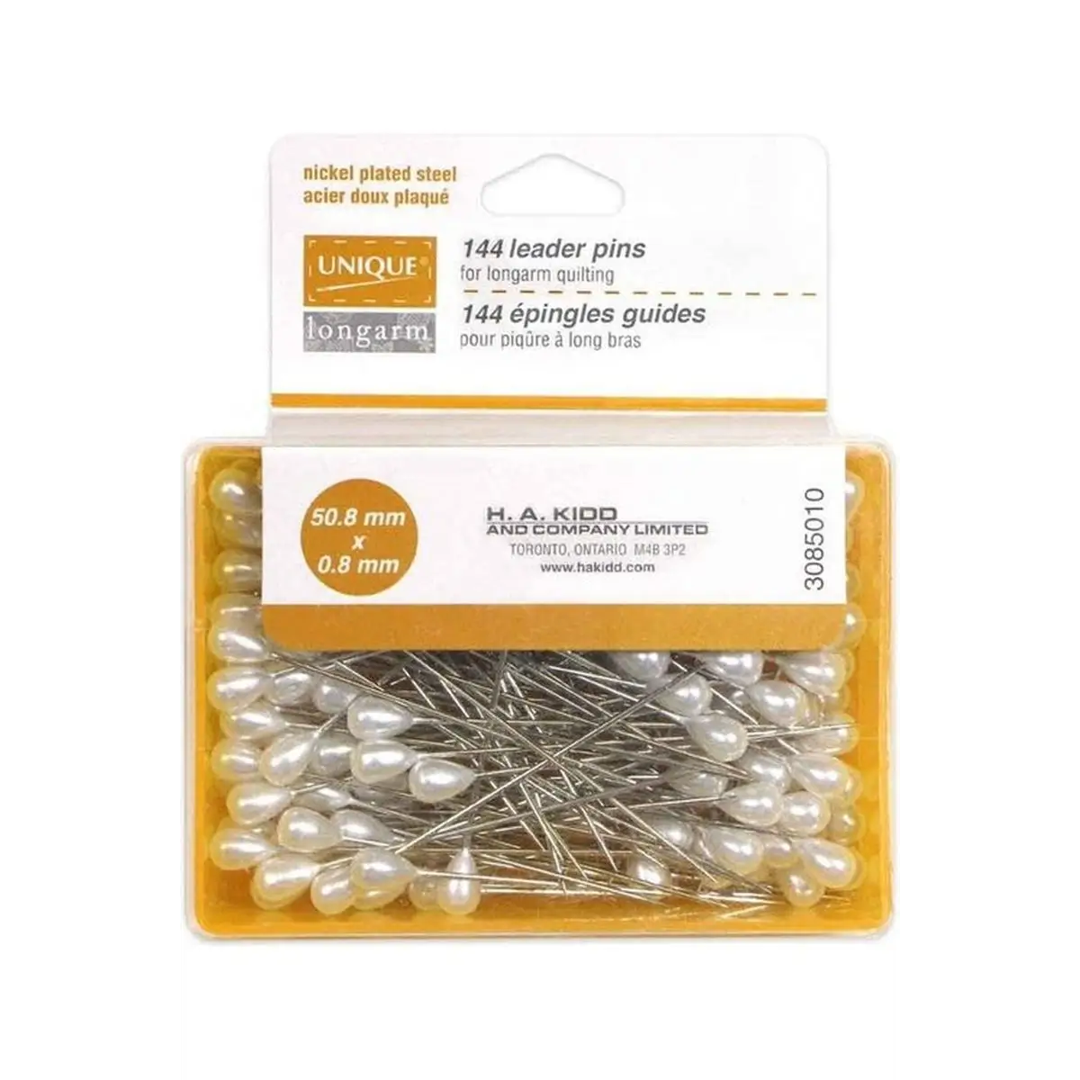 Unique, Longarm Quilting Pins - Pear Shaped Head, 144 pcs