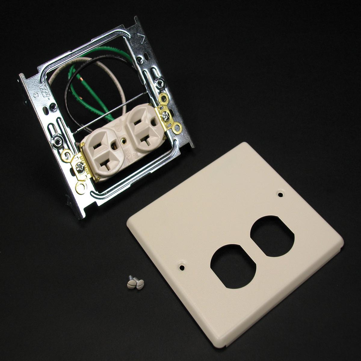 4047 Two-Gang Cover One Duplex Receptacle Installed