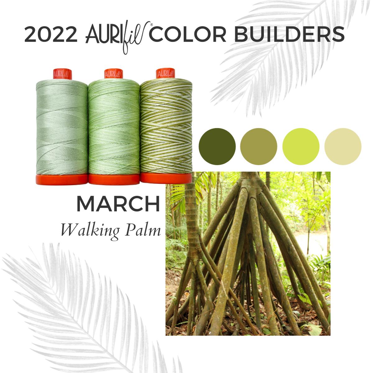 AURIFIL - Thread Color Builder FLORA: MARCH Walking Palm