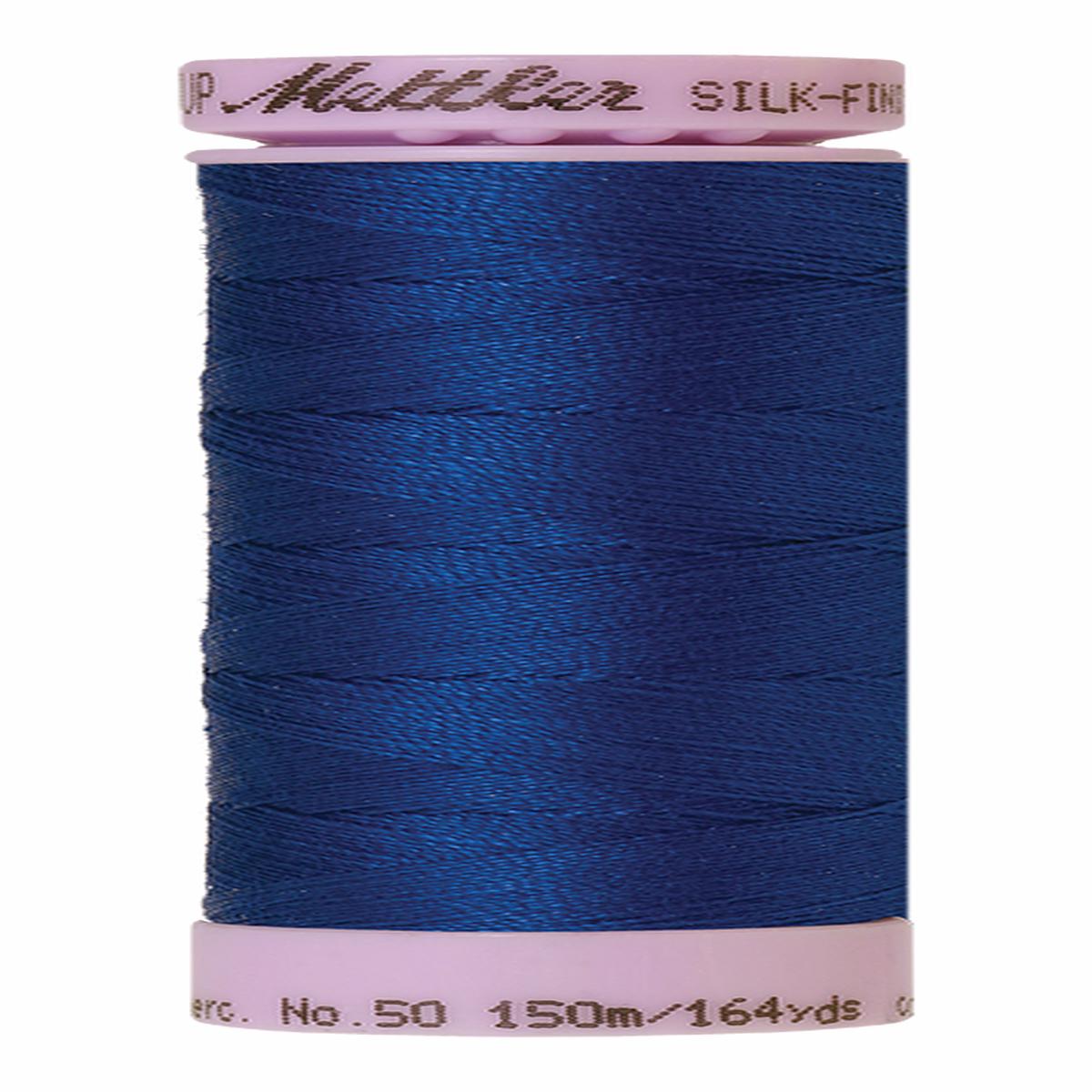 Mettler Silk-finish 50wt Solid Cotton Thread 164yd/150m Royal Navy