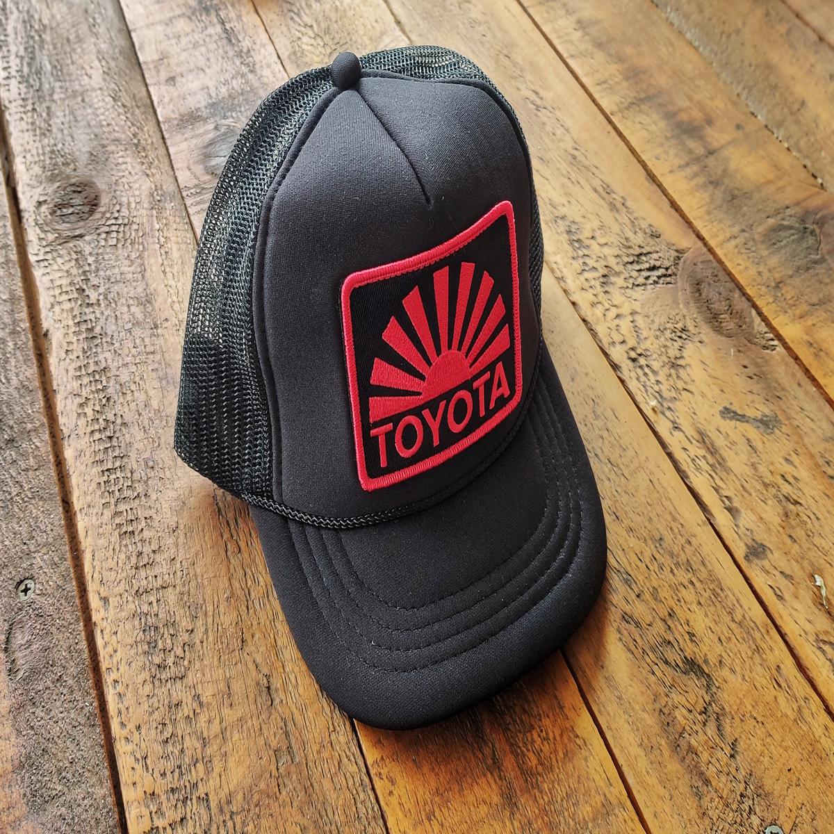 Black Yota Rising Sun Mesh Snap Back Patch Hat