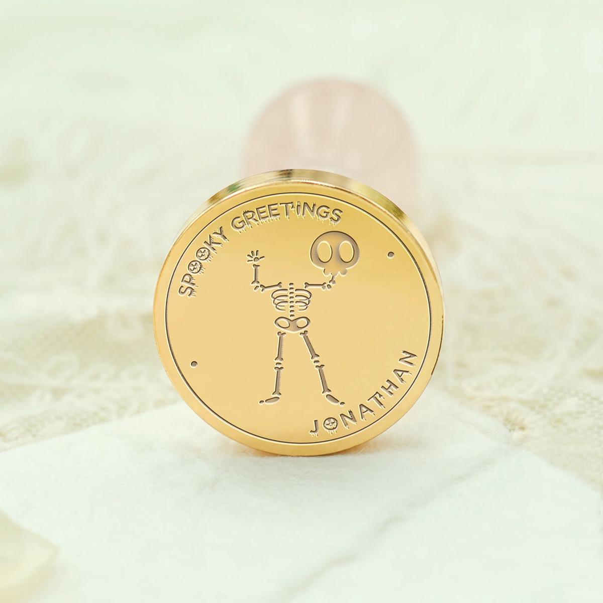 Custom Skull-Head Held High Halloween Name Wax Seal Stamp