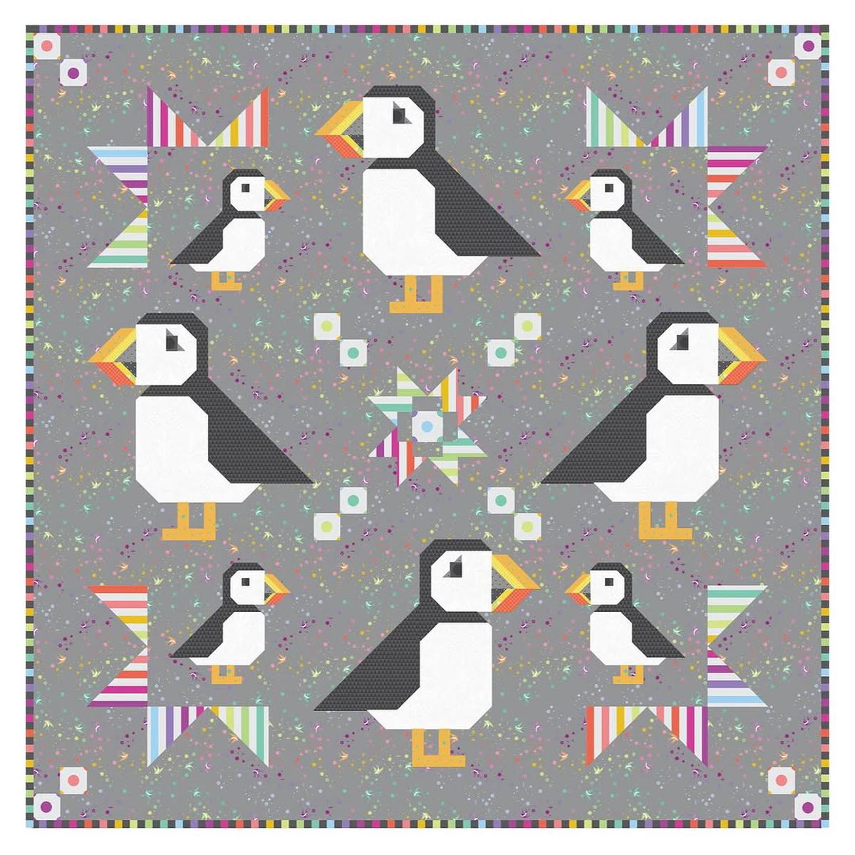 Art East Quilting Co - Tula Pink - Graywork - Puffin Star Quilt Kit