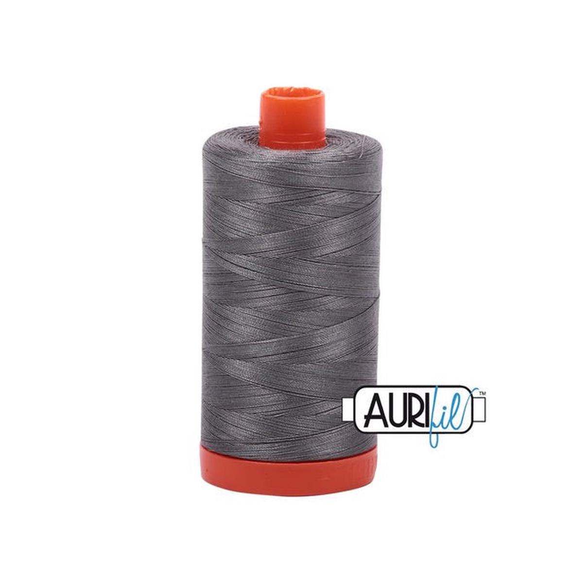 AURIFIL - Mako 50 wt - LARGE SPOOLS, 1422 yards, 5004 Grey Smoke