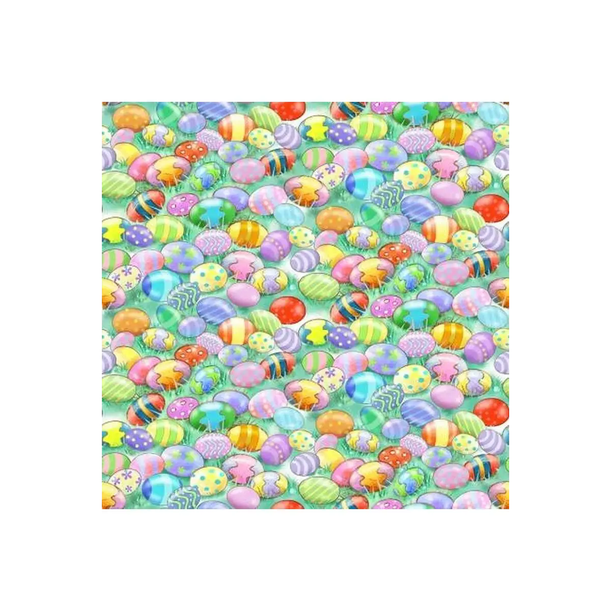 Henry Glass & Co. Fabrics, Bunny Tails Green Easter Egg - 9763-66 (Sold By 1/2 Meter)