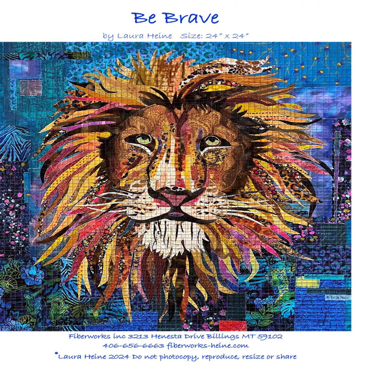 LAURA HEINE - Be Brave Lion Collage Pattern