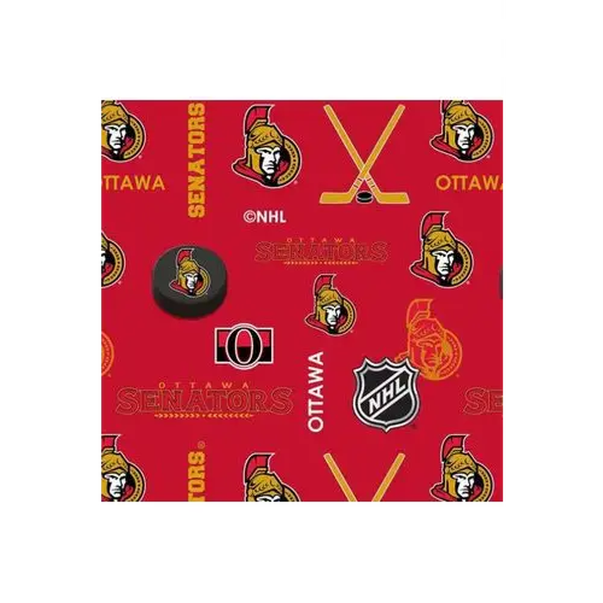 Sykel Enterprises Fabric, NHL Ottawa Senators Flannel* (Sold By 1/2 Meter)