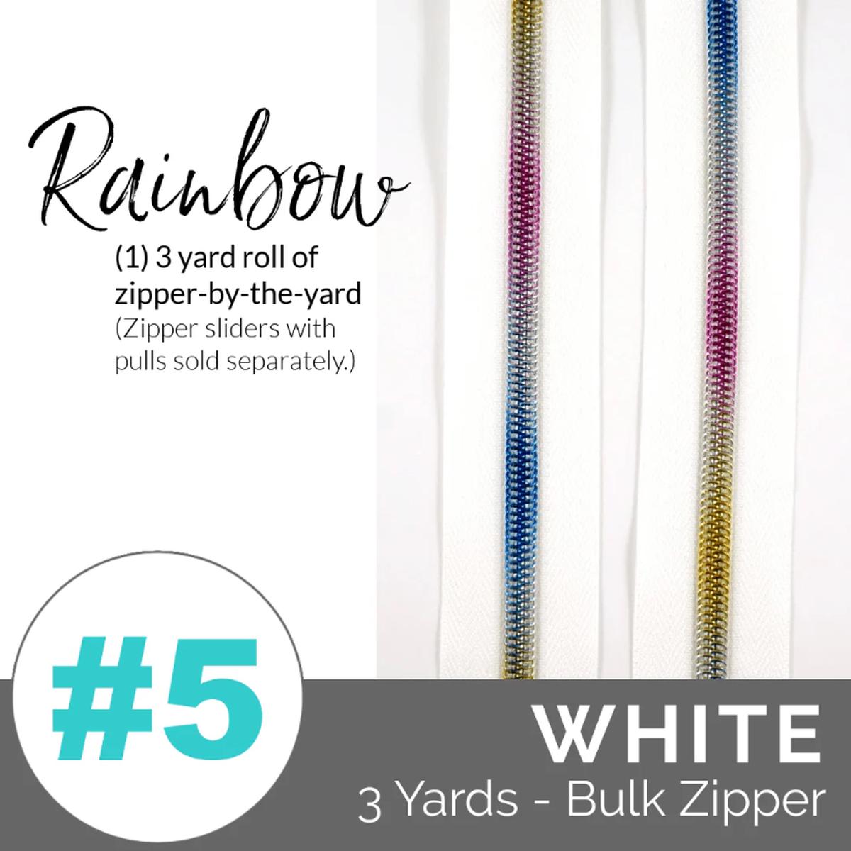 EMMALINE ZIPPERS BY THE YARD - SIZE #5 - WHITE
