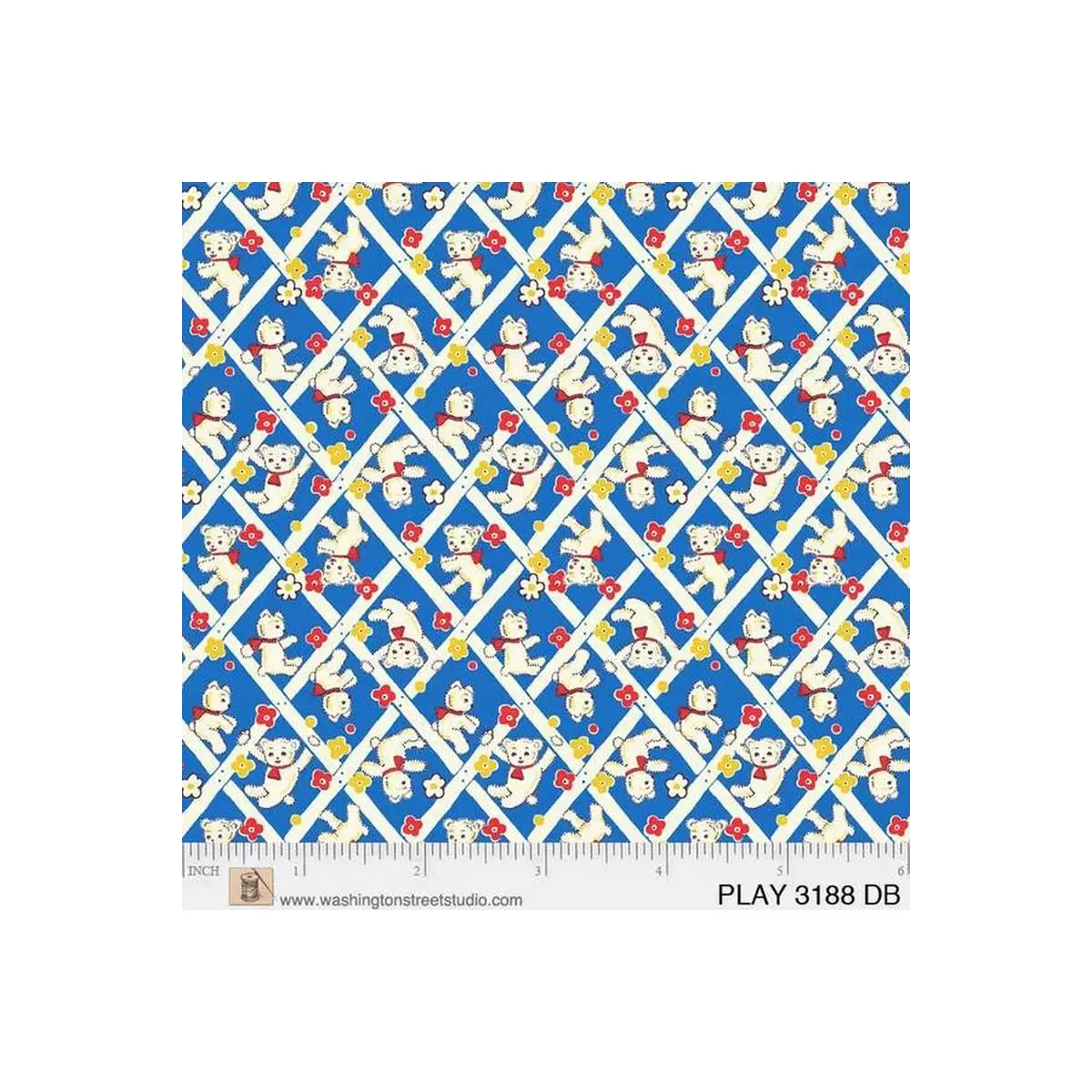 P & B Textiles, Playtime Collection - Teddy Bear Dark Blue* (Sold By 1/2 Meter)