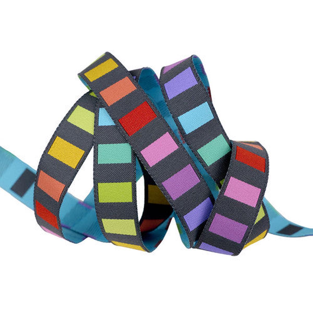 RENAISSANCE RIBBONS - Tula Pink - Graywork, Disco Stripe - 5/8