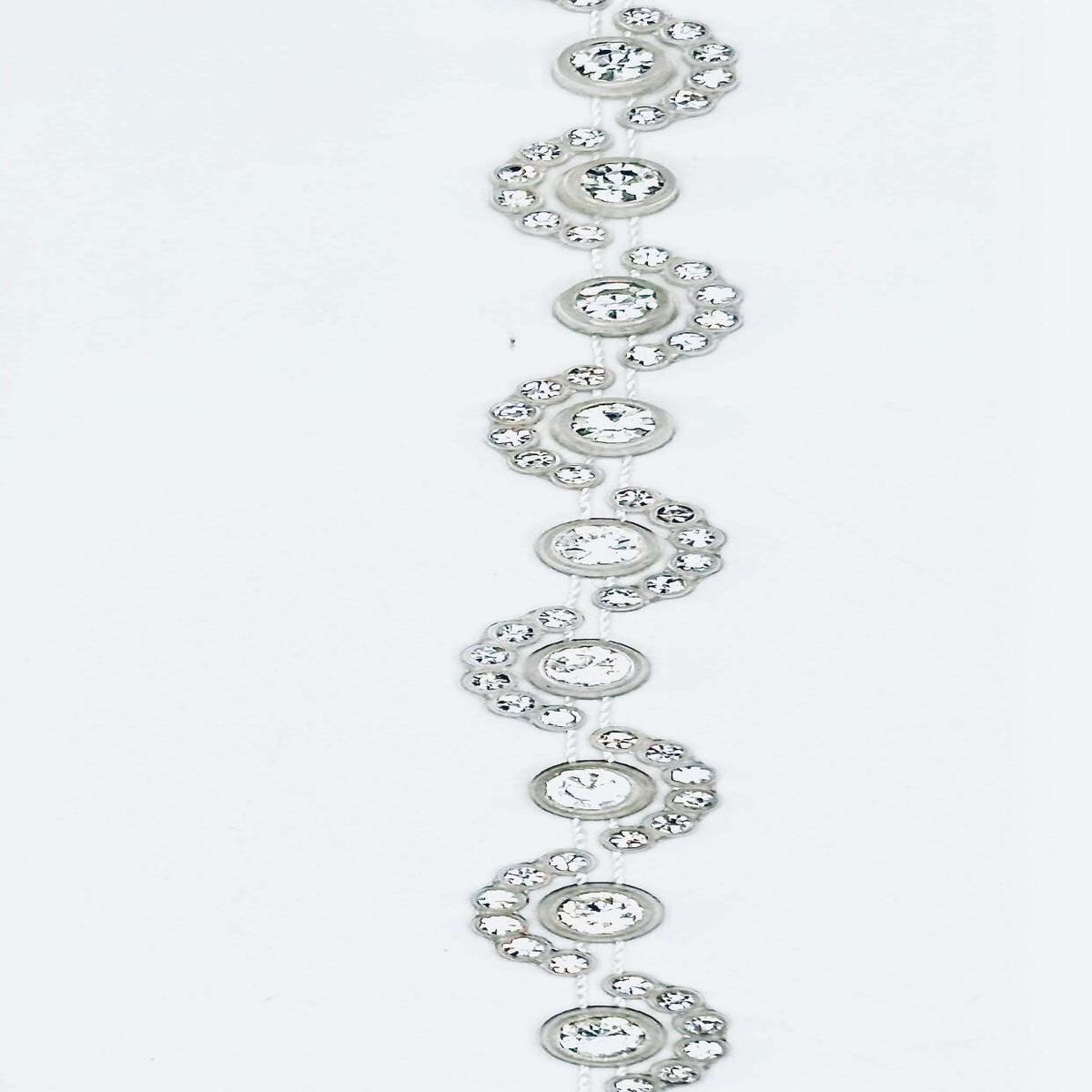 Rhinestone Silicone Mesh Trim  Wave Pattern