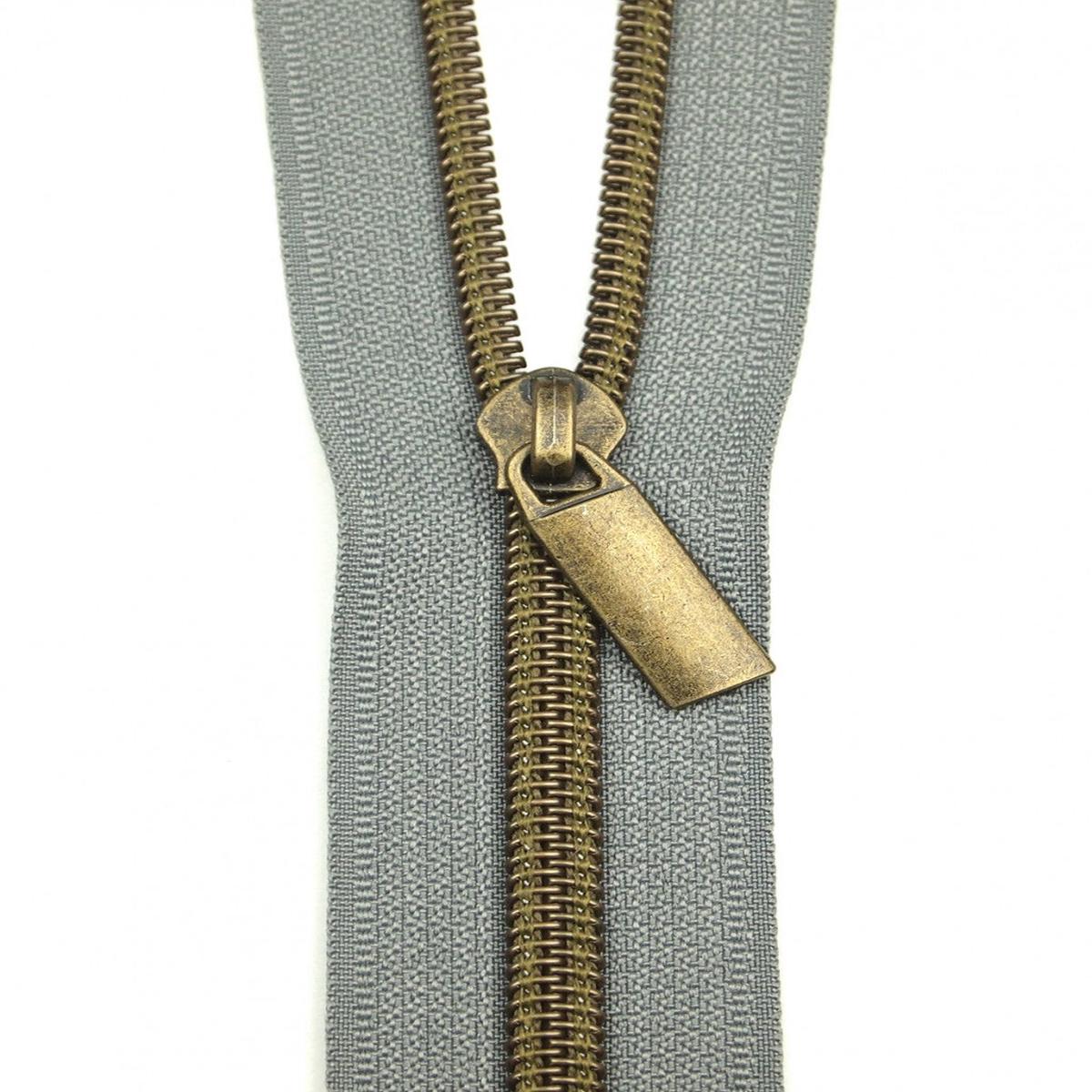 Sallie Tomato - Zipper By The Yard - #5 Grey Nylon Coil Zippers