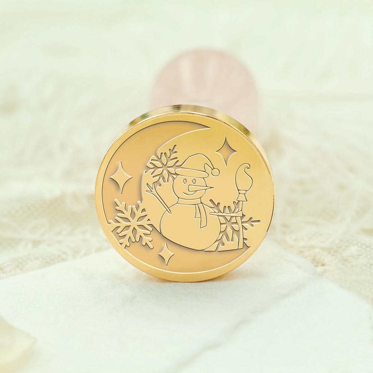 Snowman and Moon Christmas Wax Seal Stamp