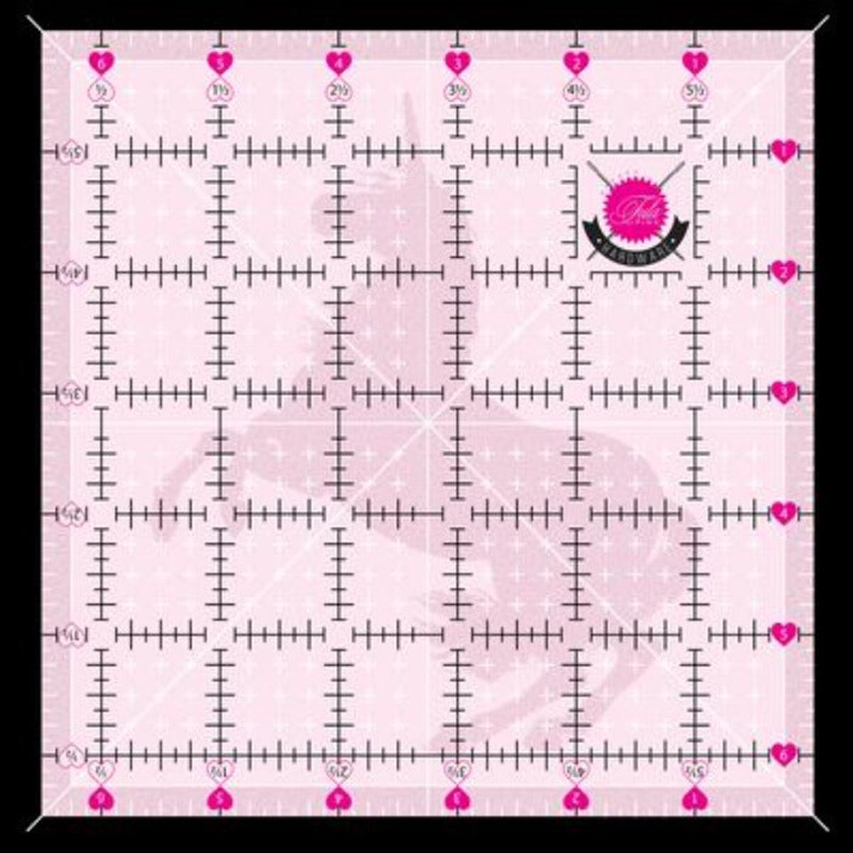 TULA PINK - 6.5in x 6.5in Non Slip Unicorn Ruler