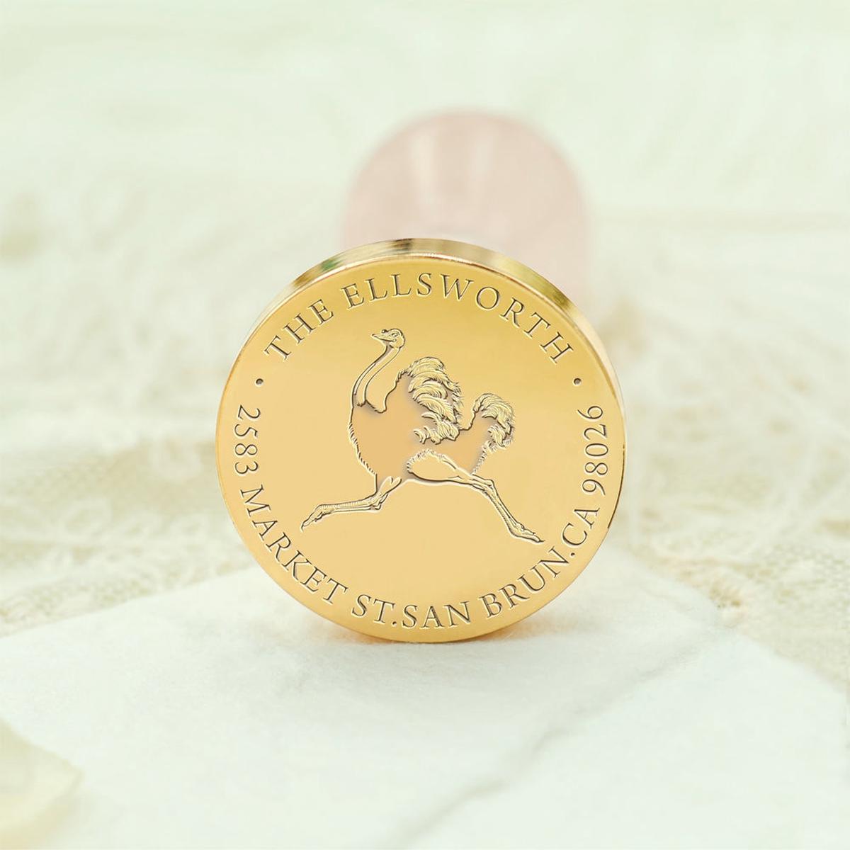 Wildlife Impressions Custom Ostrich Address Wax Seal Stamp