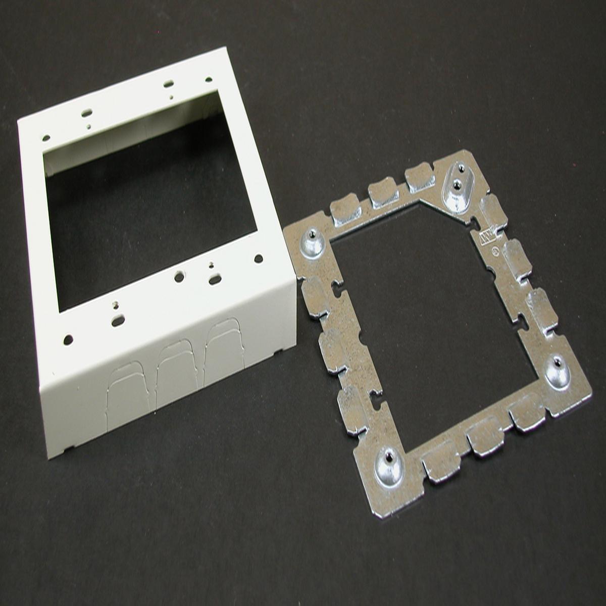 Wiremold 500/700 Series Two-Gang Flush Type Extension Adapter Fitting, Ivory