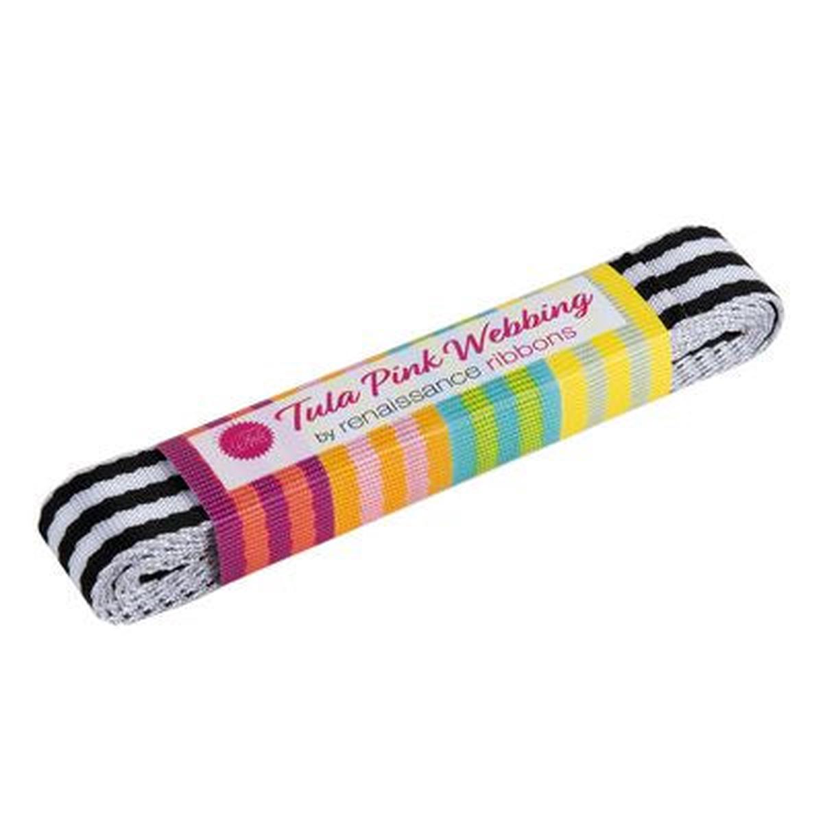 Tula Pink Webbing - 2yd Black and White -1 in wide