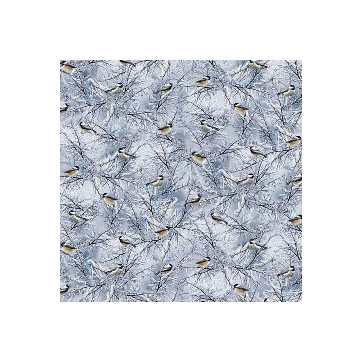 Timeless Treasures, Blue Winter Collection - Birds (Sold By 1/2 Meter)