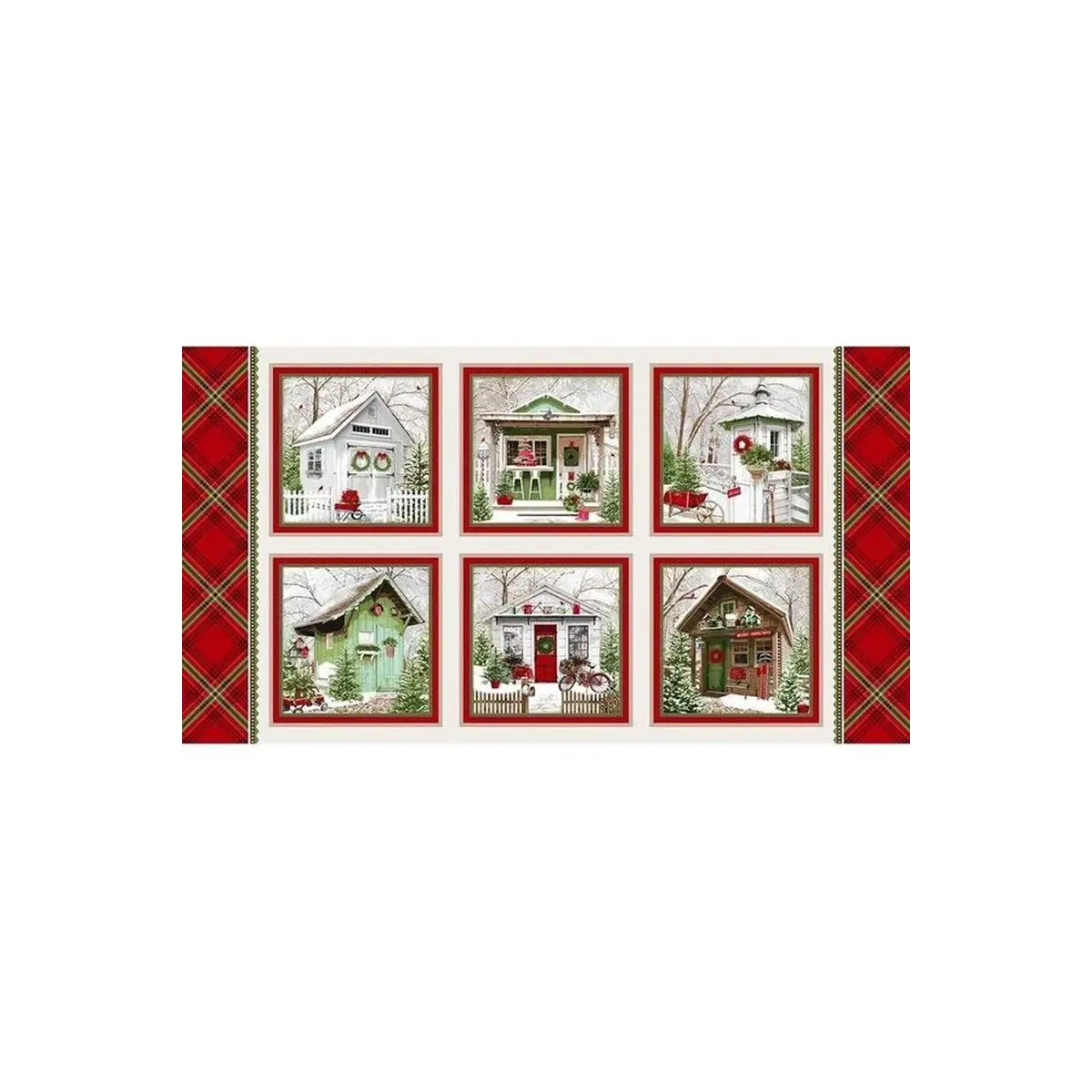 Henry Glass & Co. Fabrics, Holiday Happy Place Collection - Blocks Repeating - 292-86* (Sold By 1/2 Meter)