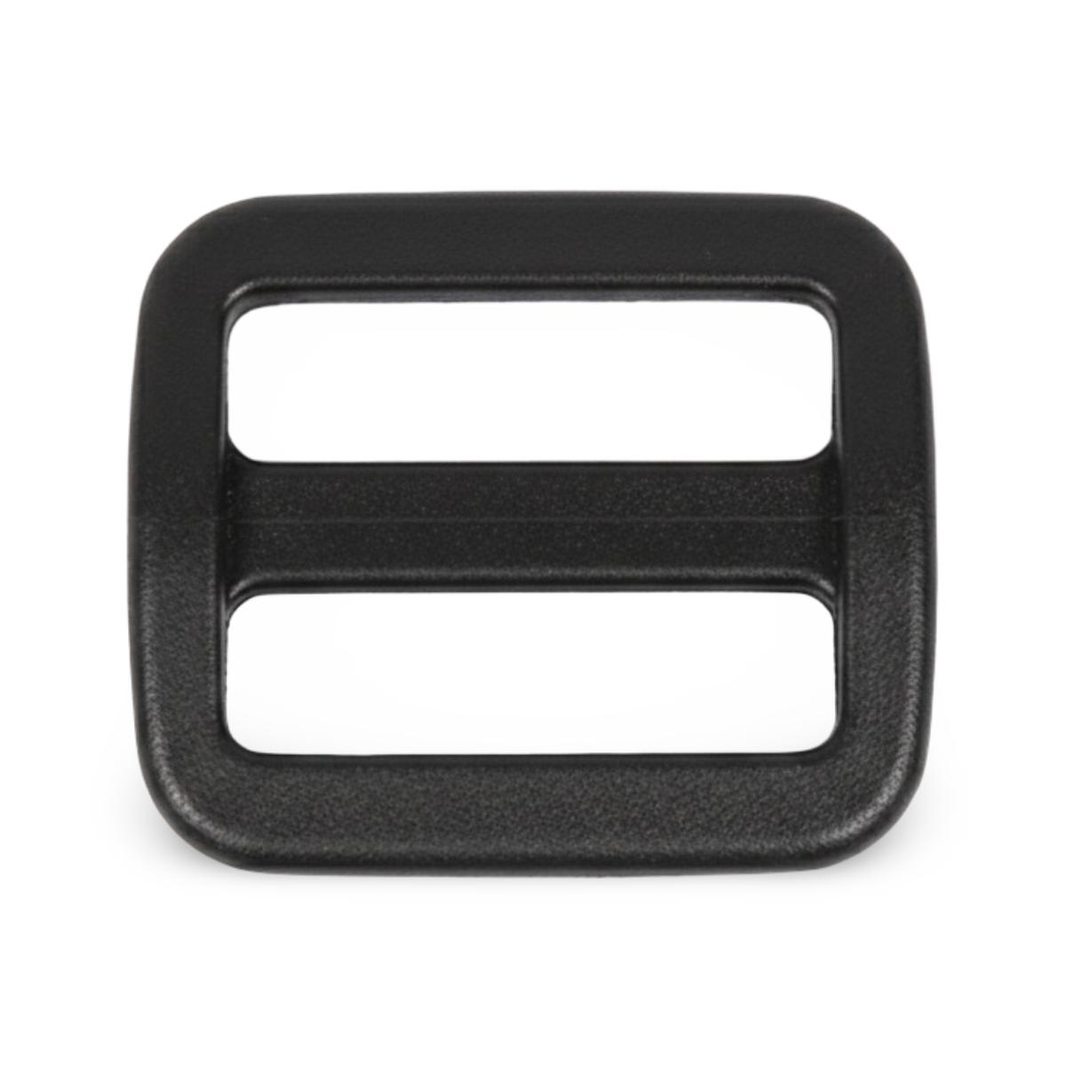 Black Acetal Square Wide-Mouth 3-Bar Webbing Slide