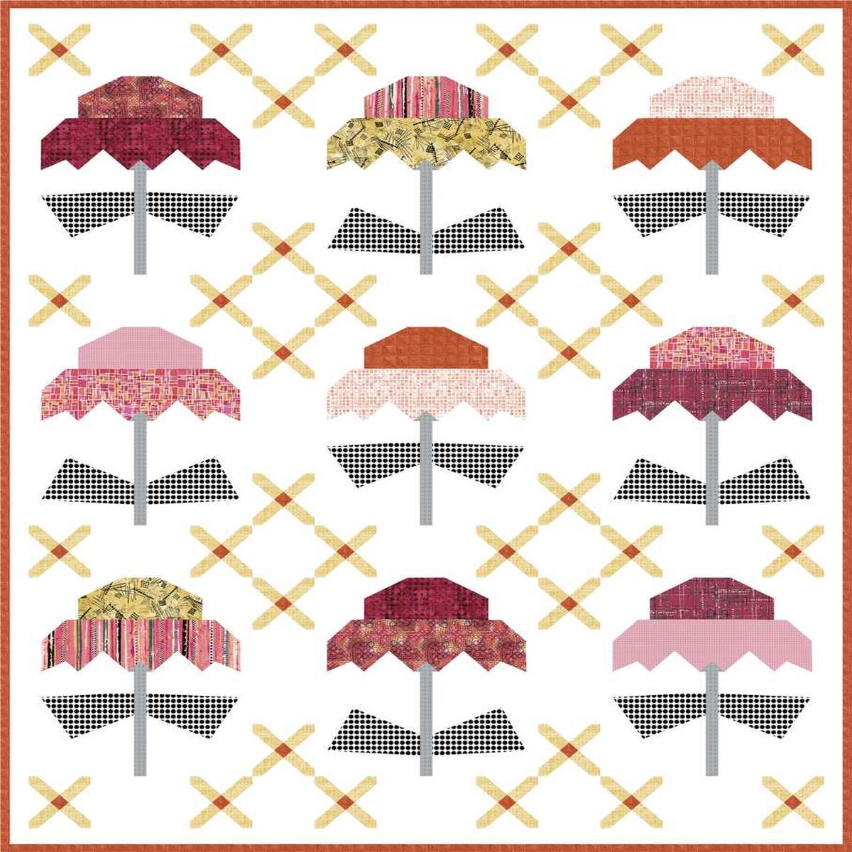 Cotton Street Commons - Katie Pasquini Masopust - HEAT WAVE - PILLEY POSIES QUILT KIT