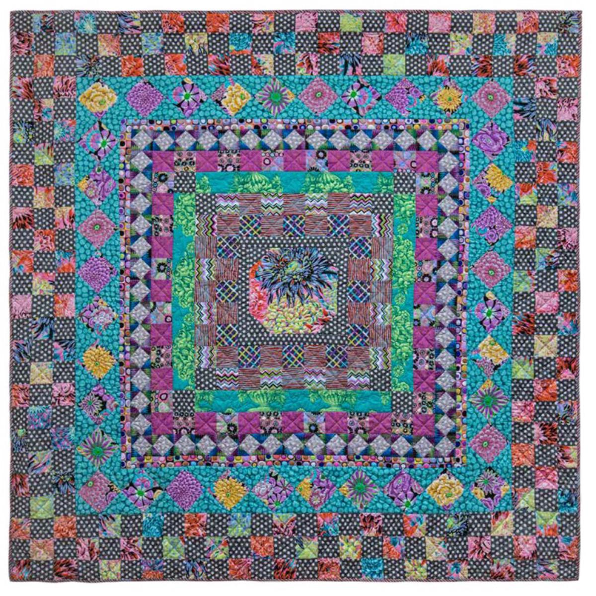 KAFFE FASSETT - QUILTS IN COTSWOLDS - GRAPHITE MEDALLION Quilt Kit