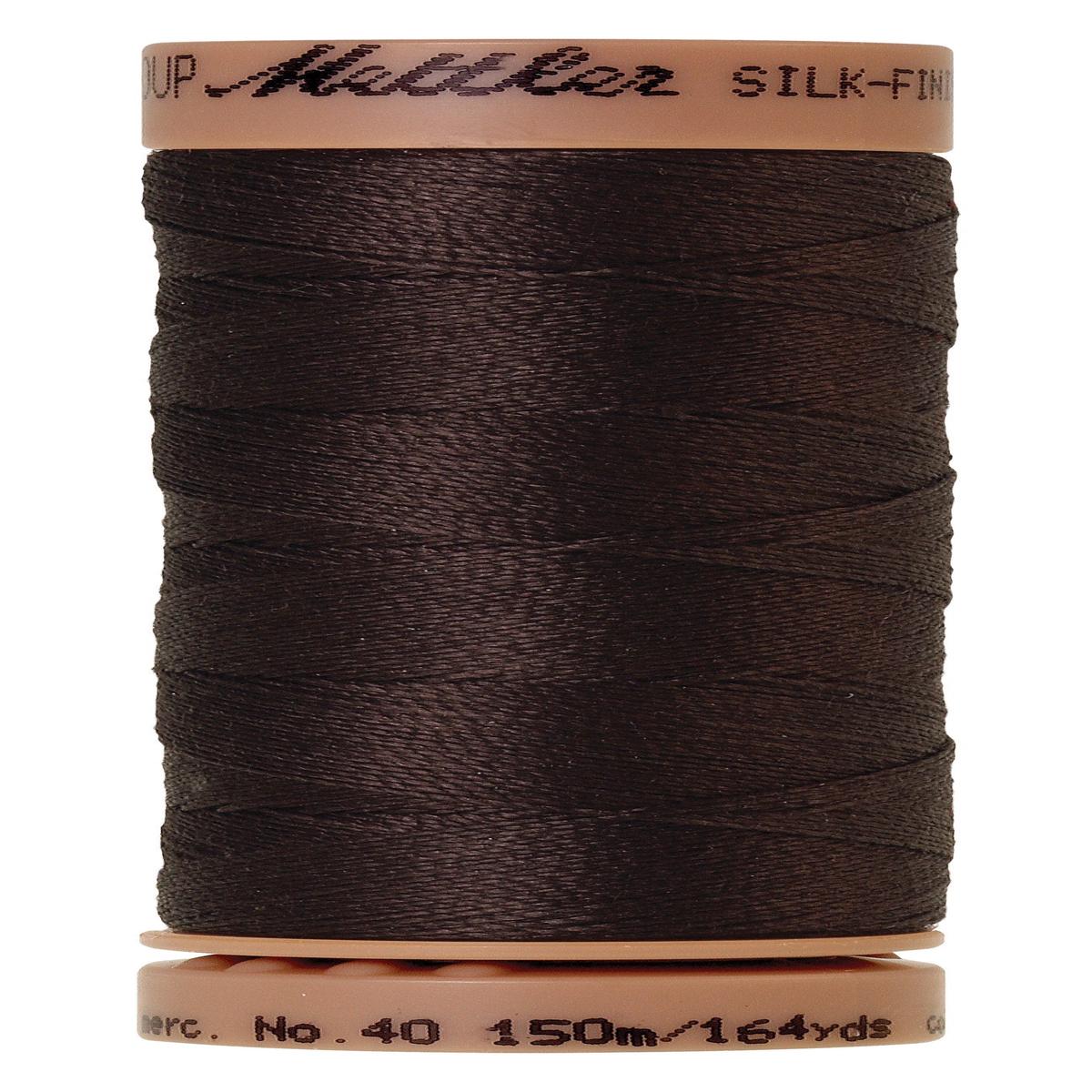 Mettler Silk-Finish 40wt Solid Cotton Thread 150M Black Peppercorn