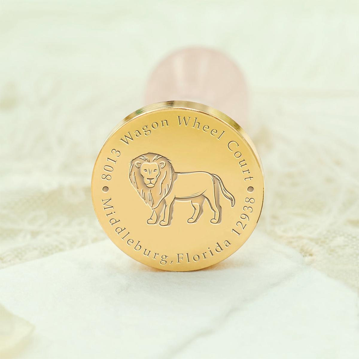 Wildlife Impressions Custom Lion Address Wax Seal Stamp