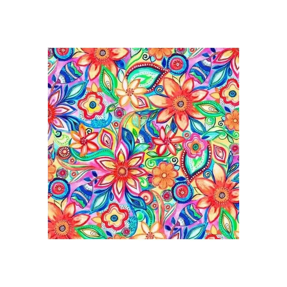 P&B Textiles, Songbird Serenade Collection - Multi Floral - SSER4700-MU (Sold By 1/2 Meter)