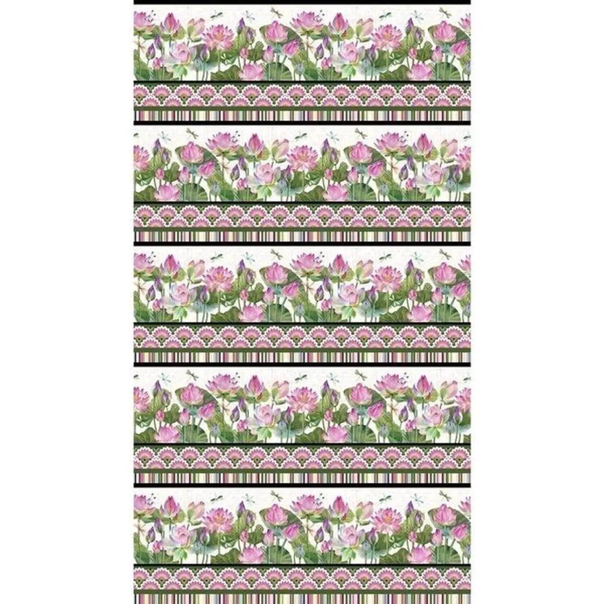 Northcott Fabrics, Water Lilies Collection - Border Stripe DP25056-11 (Sold By 1/2 Meter)